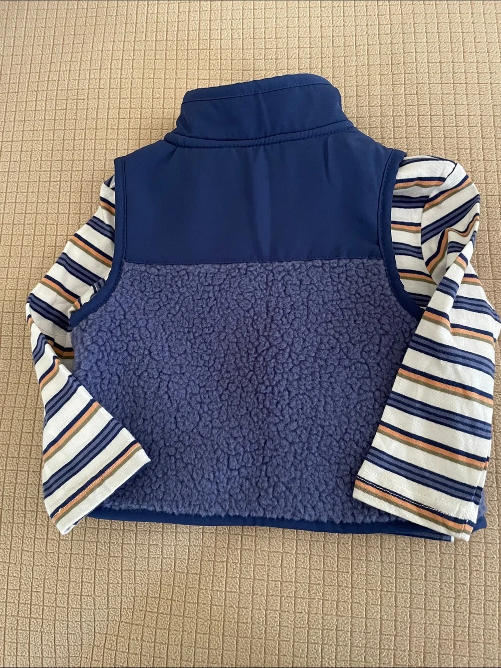 Ben Sherman Navy Sherpa Vest with Striped Top - 18 Months NWT